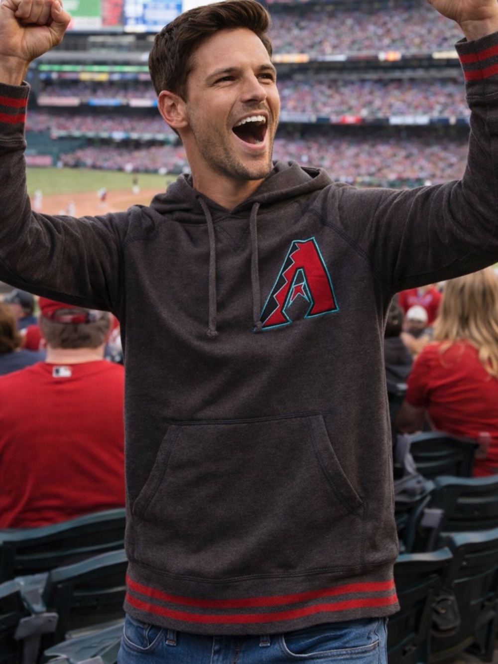 Arizona Diamondbacks Hoodie Men’s MLB Stitches Pullover Sweatshirt NWT